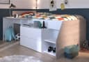 Parisot Hochbett Milky mit Stauraum und Schreibtisch Bild 2