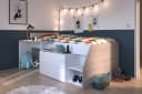 Parisot Hochbett Milky mit Stauraum und Schreibtisch Bild 5