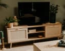 Furn.Design Lowboard Niran Skandinavisch Sonoma Eiche Bast-Dekor Bild 1
