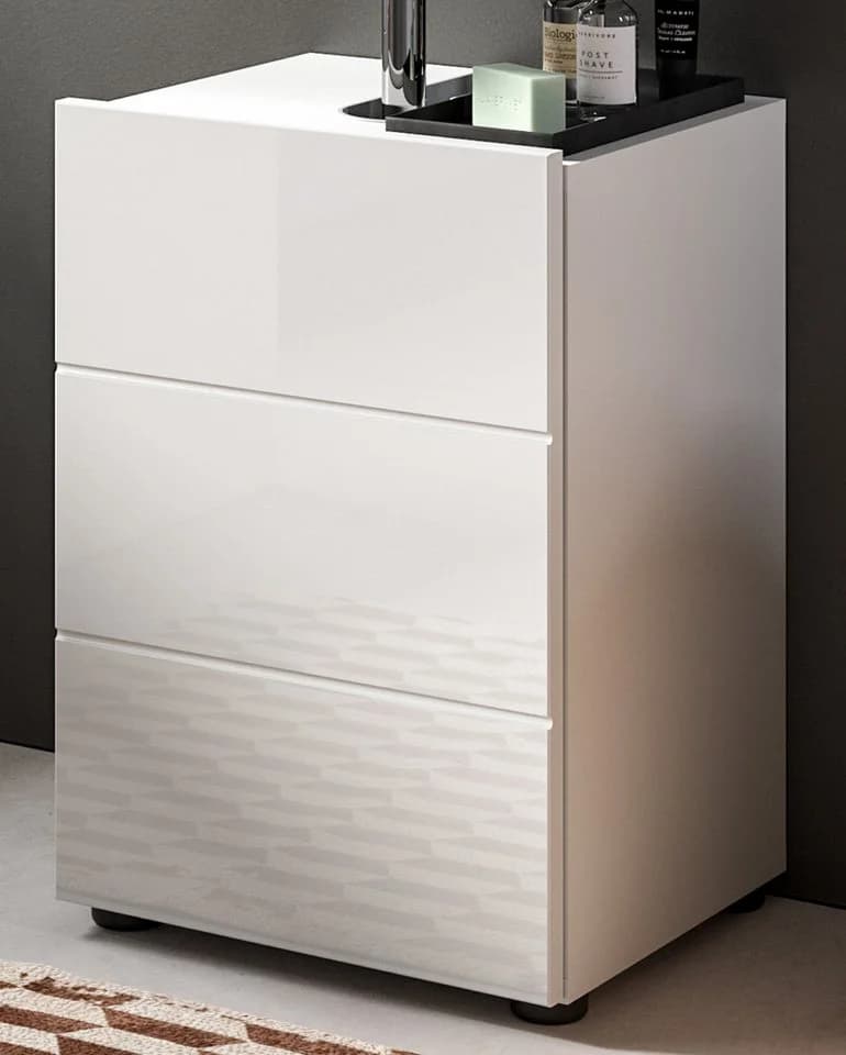 Inn.Furn Waschbeckenunterschrank Larik Weiß Hochglanz - Bild 2