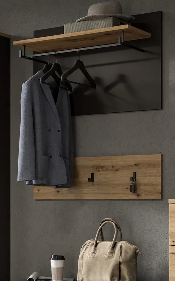 Inn.Furn Garderobenpaneel Cooper Artisan Eiche Basalt grau - Bild 2