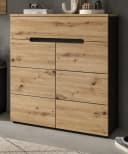 Inn.Furn Schuhkommode Cooper Artisan Eiche und grau mit Soft-Close-Funktion Bild 2