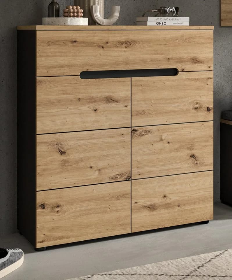 Inn.Furn Schuhkommode Cooper Artisan Eiche und grau mit Soft-Close-Funktion - Bild 4
