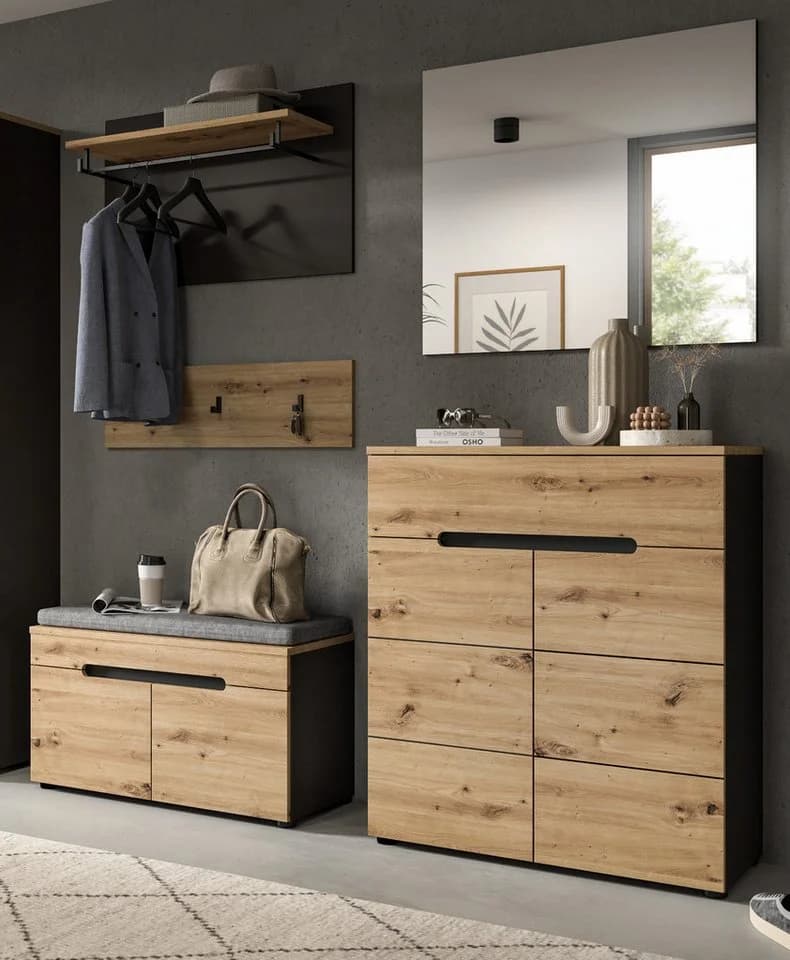 Inn.Furn Garderoben-Set Cooper Artisan Eiche Basalt Grau Soft-Close - Bild 2