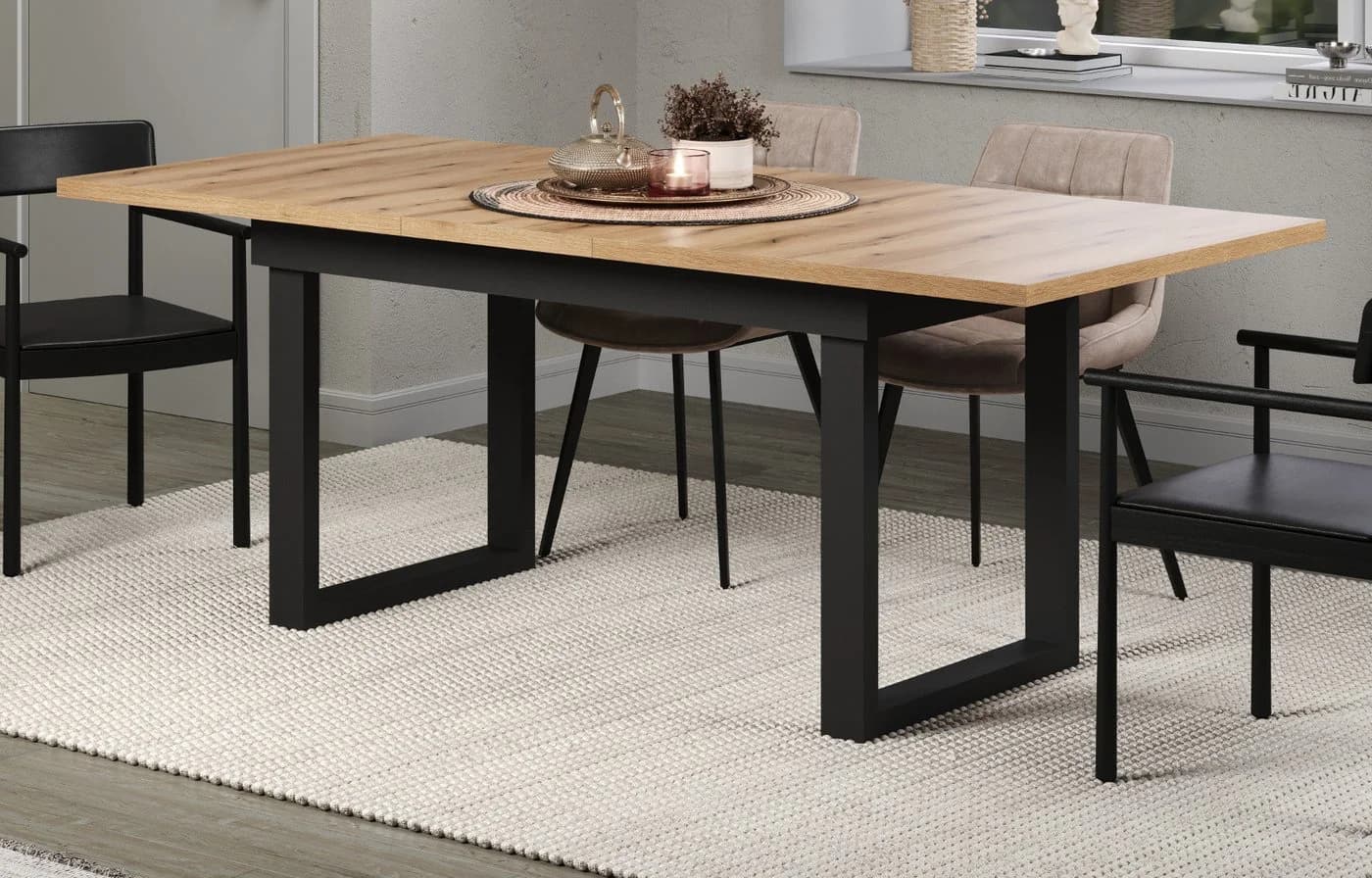 Furn.Design Esstisch Syncro Eiche Schwarz Ausziehbar Industrial - Bild 5