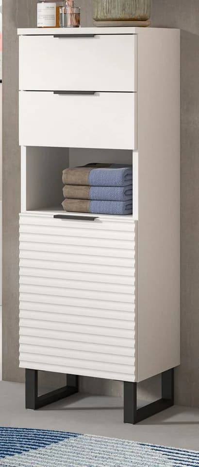 Inn.Furn Badkommode Roove Weiß 3D-Wellenstruktur Soft-Close - Bild 2