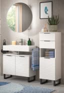 Inn.Furn Badkommode Roove Weiß 3D-Wellenstruktur Soft-Close Bild 5