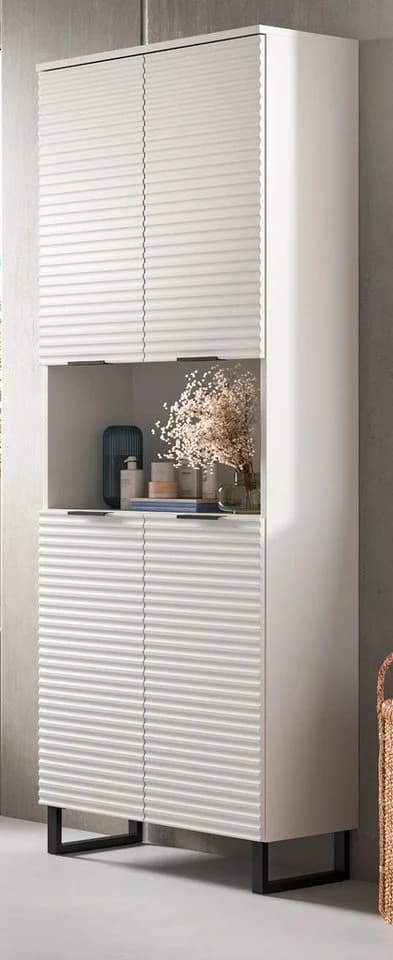 Inn.Furn Hochschrank Roove Badschrank Weiß 4-türig 70 x 193 cm Soft-Close-Funktion - Bild 2