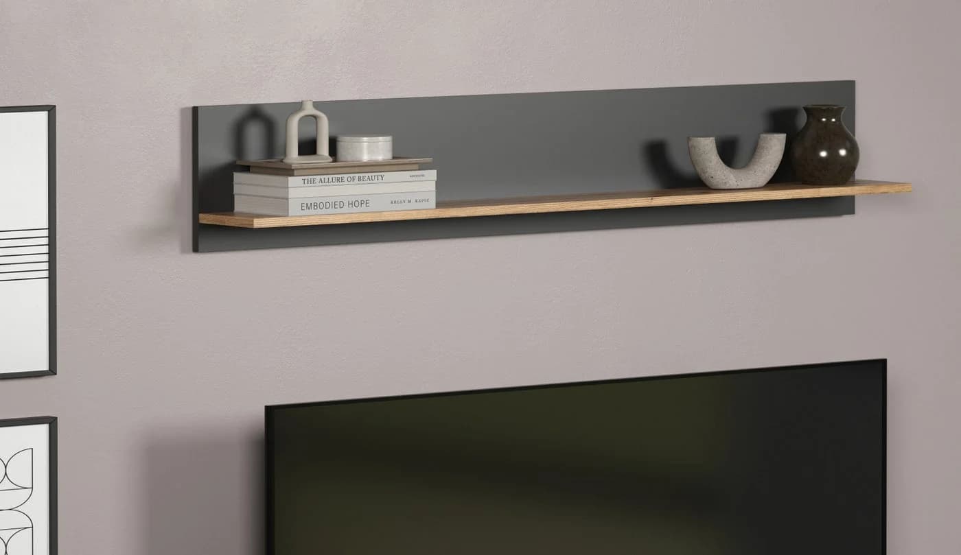 Furn.Design Wandregal Avila Grau Eiche Dekor Melamin - Bild 3