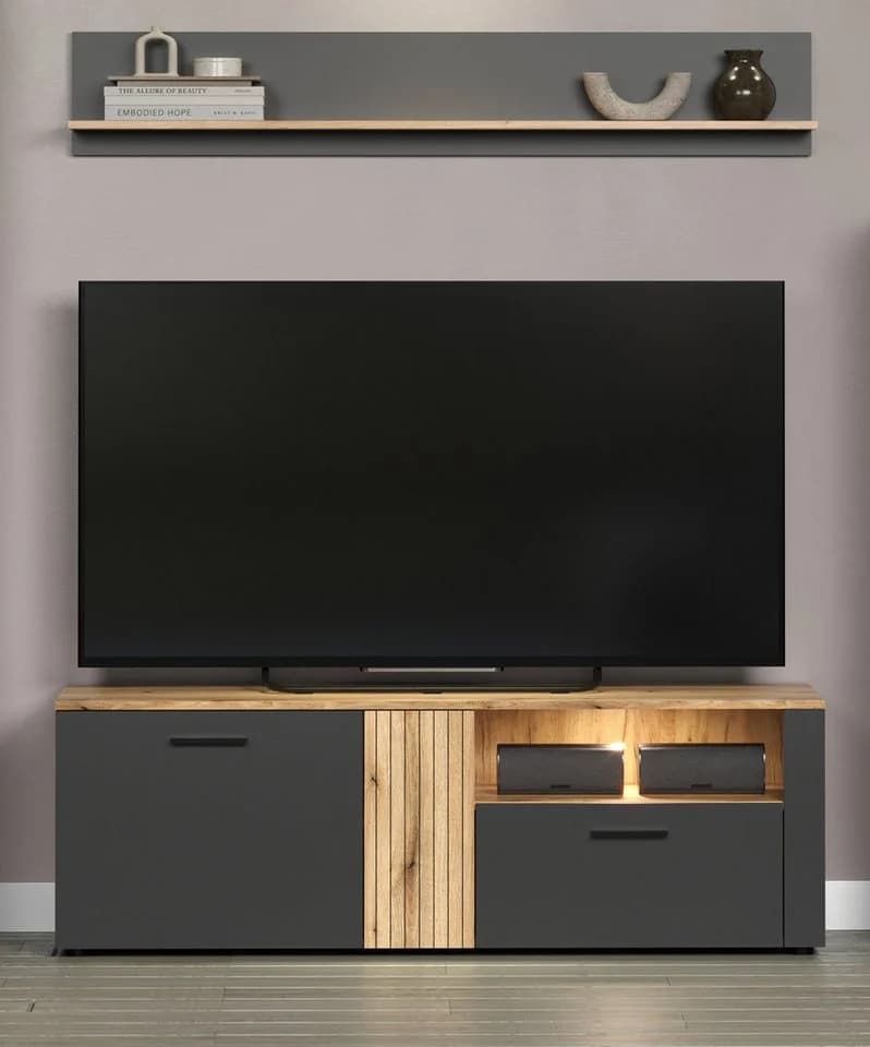 Furn.Design Wandregal Avila Grau Eiche Dekor Melamin - Bild 4
