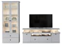 trendteam Wohnwand Baxter 3-teilig Weiß Landhaus mit TV Lowboard Bild 2