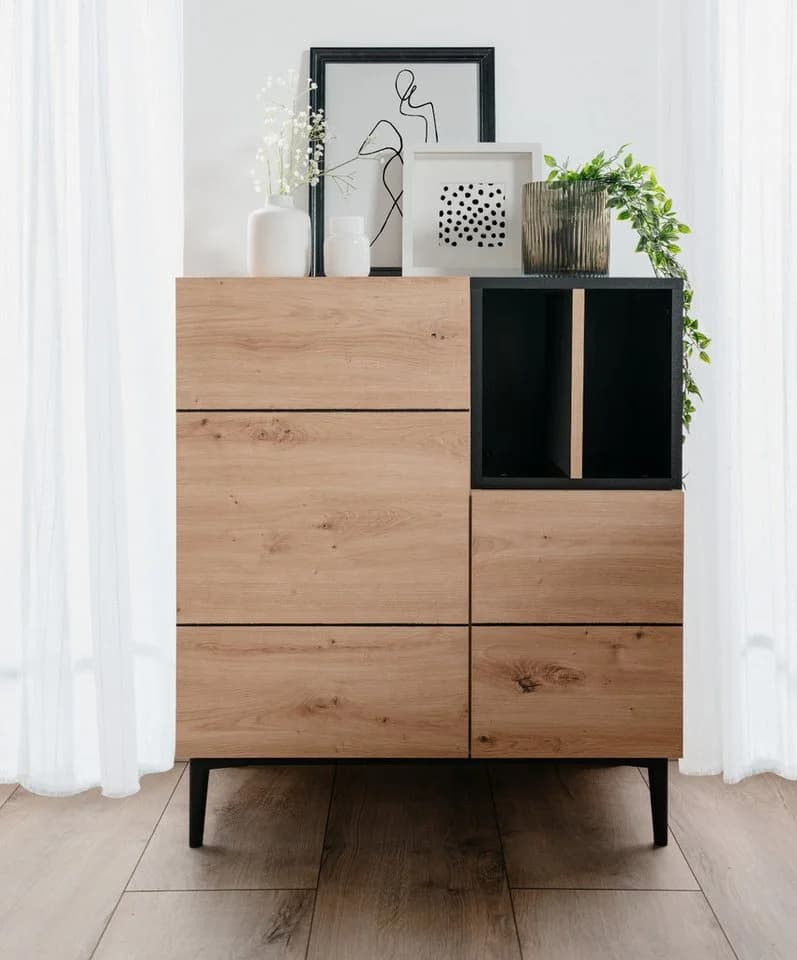 Furn.Design Kommode Liam Eiche Schwarz Modern - Bild 5