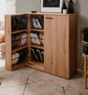 Furn.Design Schuhschrank Logu Eiche Artisan Schwarz Silber Bild 2