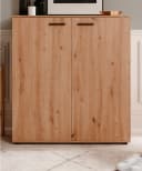 Furn.Design Schuhschrank Logu Eiche Artisan Schwarz Silber Bild 3