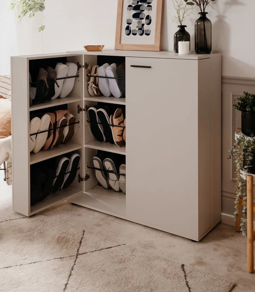 Furn.Design Schuhschrank Logu Samt Dekor Schwarz - Bild 2