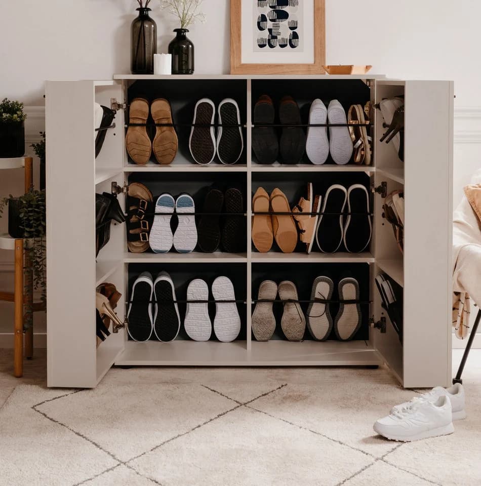 Furn.Design Schuhschrank Logu Samt Dekor Schwarz - Bild 4