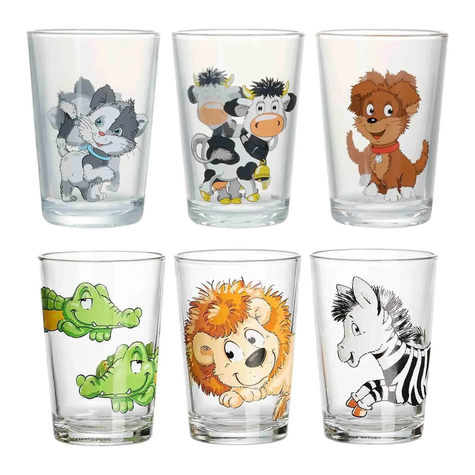 Ritzenhoff & Breker Kindergläser Hof- und Zootiere 6er Set bunt Glas