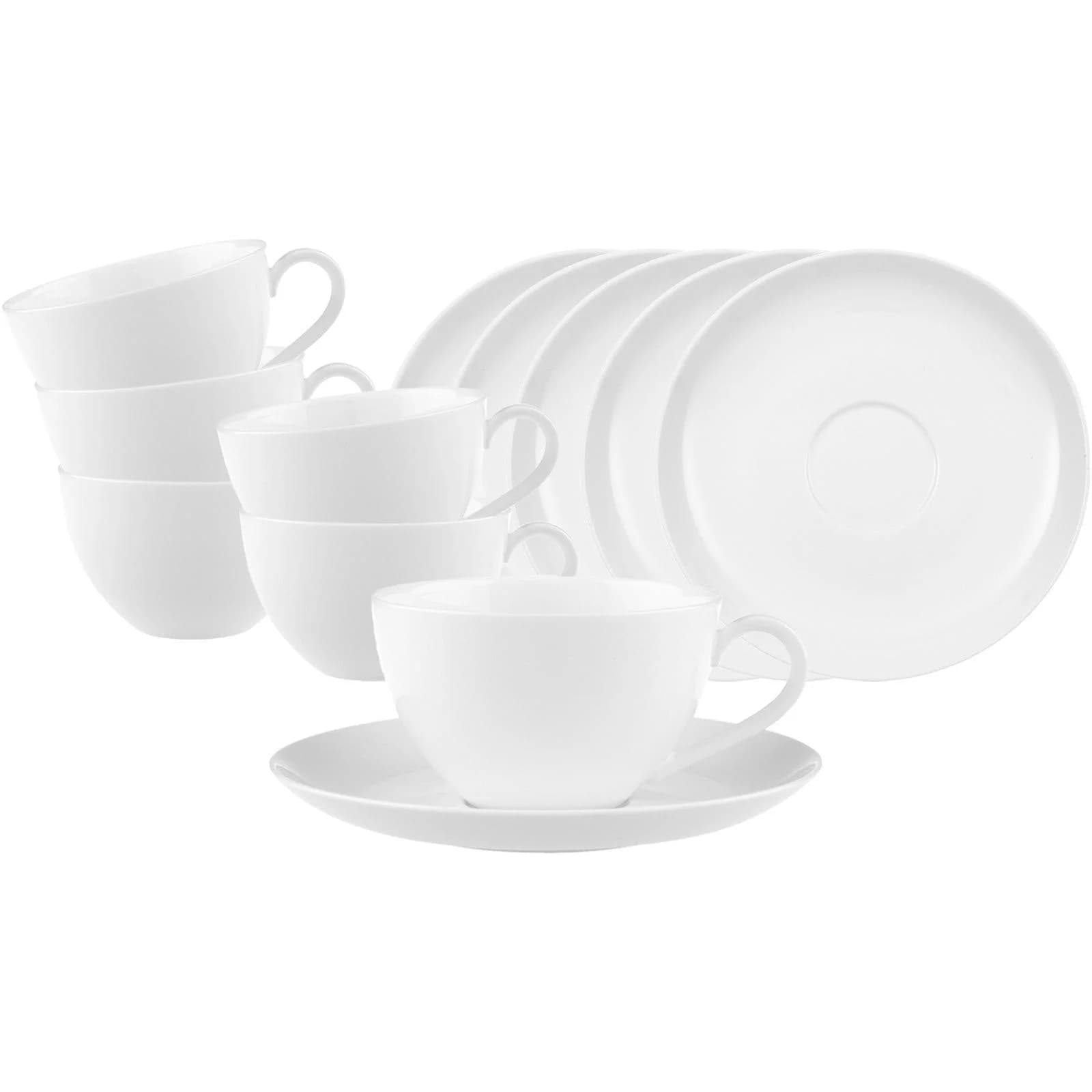 Villeroy & Boch Anmut Kaffeetasse 6er Set Weiß Premium Bone Porcelain