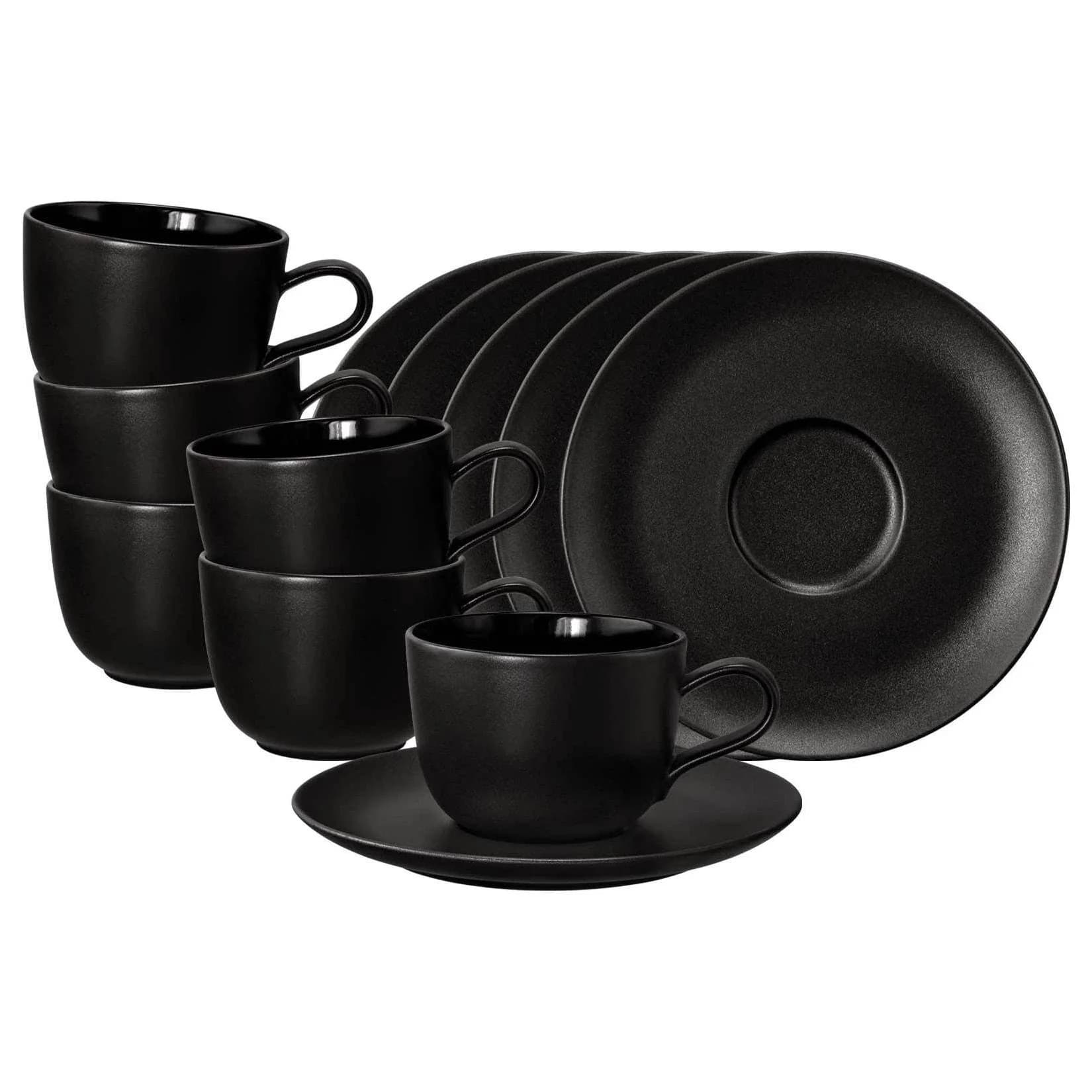 Seltmann Weiden Kaffeetassen Liberty Velvet Black 6er Set Schwarz