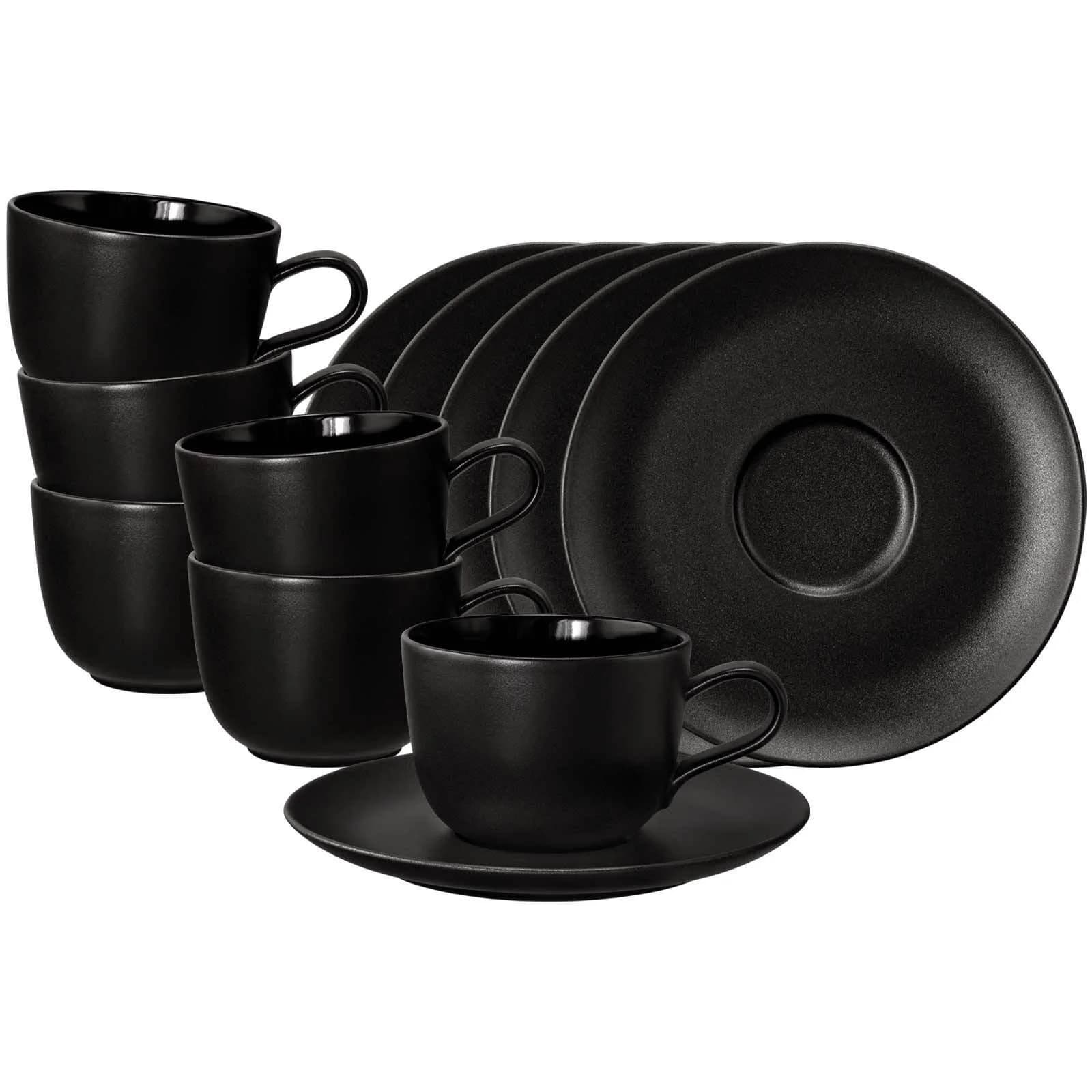 Seltmann Weiden Kaffeetassen Liberty Velvet Black 6er Set Schwarz - Bild 2