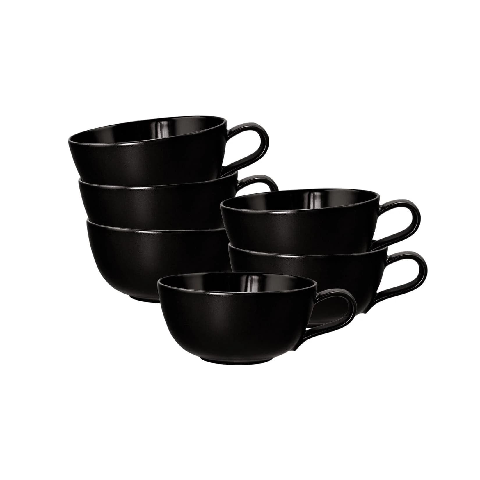 Seltmann Weiden Teetassen Liberty Velvet Black 6er Set Porzellan
