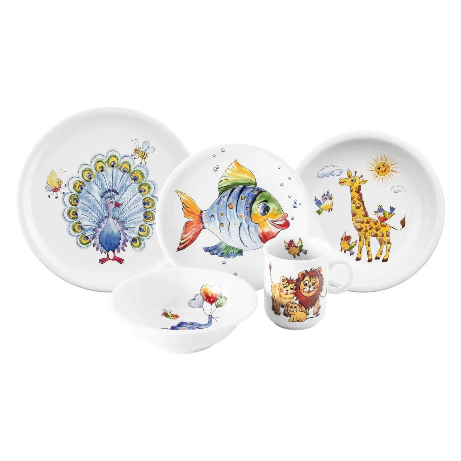 Seltmann Weiden Kindergeschirr Set 5-tlg. Bunte Tierwelt