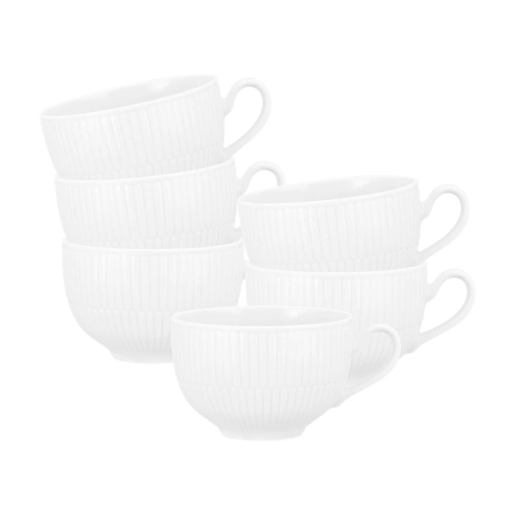 Seltmann Weiden Milchkaffeetassen Amina 0,35 l 6er Set Weiß Porzellan