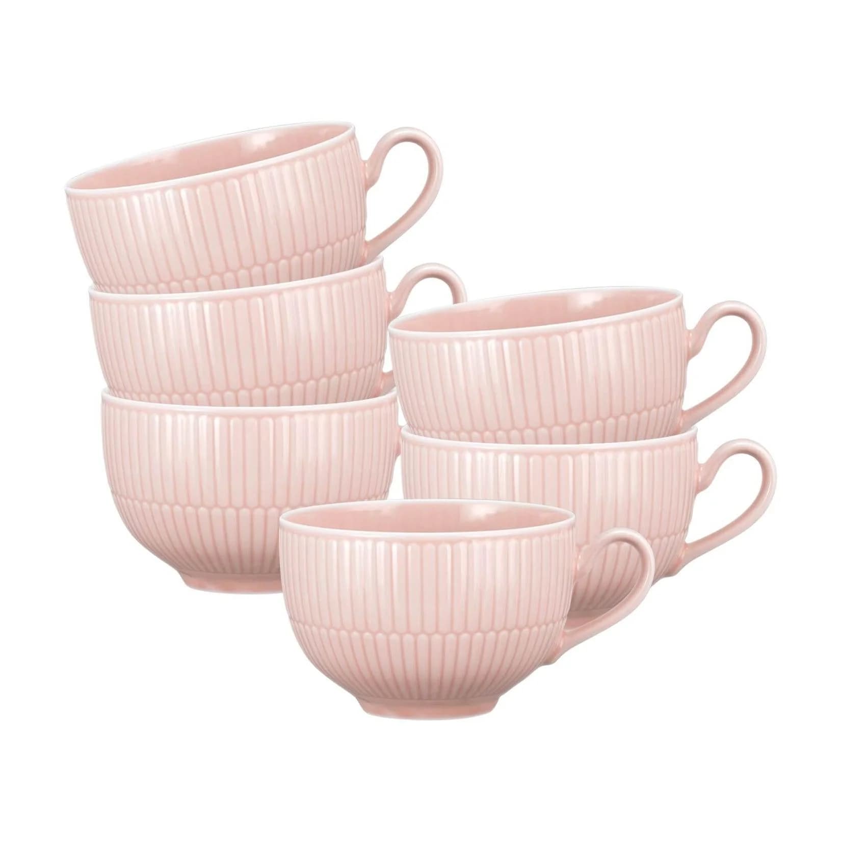 Seltmann Weiden Milchkaffeetassen Amina 0,35 l 6er Set Rosa Porzellan