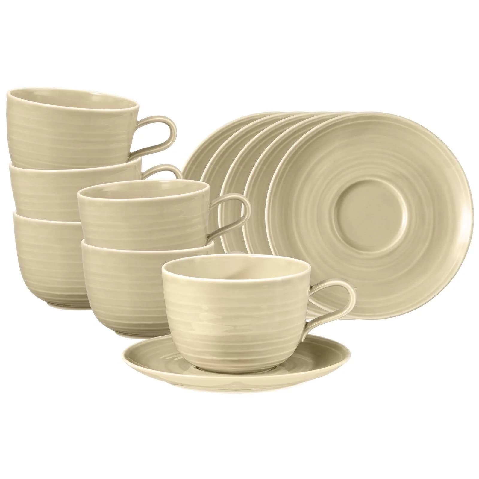 Seltmann Weiden Milchkaffeetassen Terra 12-tlg. Sandbeige Porzellan - Bild 2