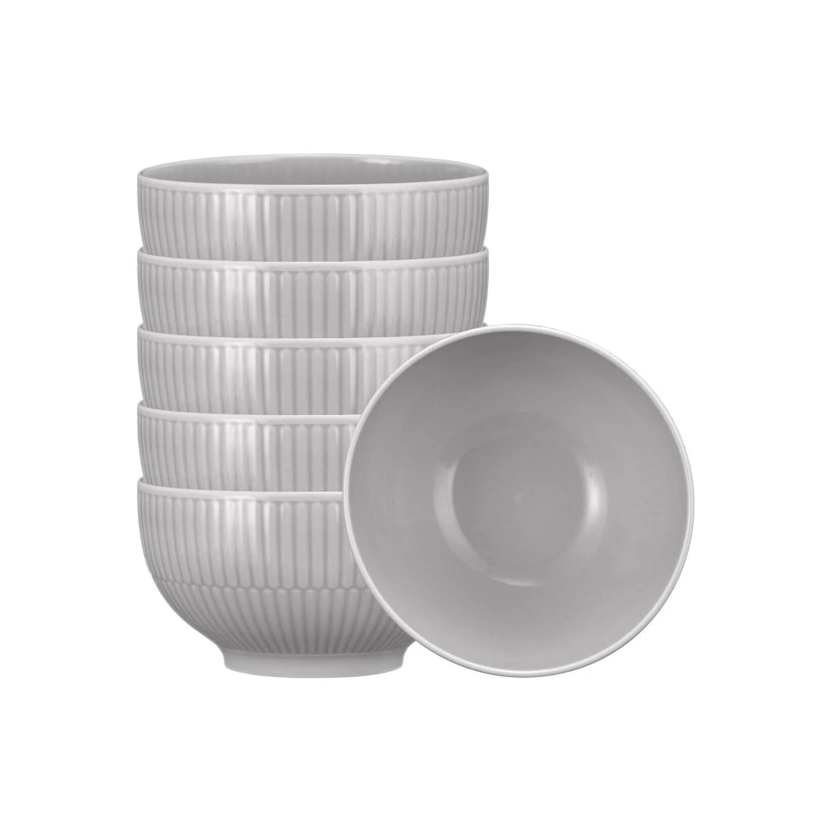 Seltmann Weiden Amina Café au lait Schale 6er Set Silbergrau Porzellan