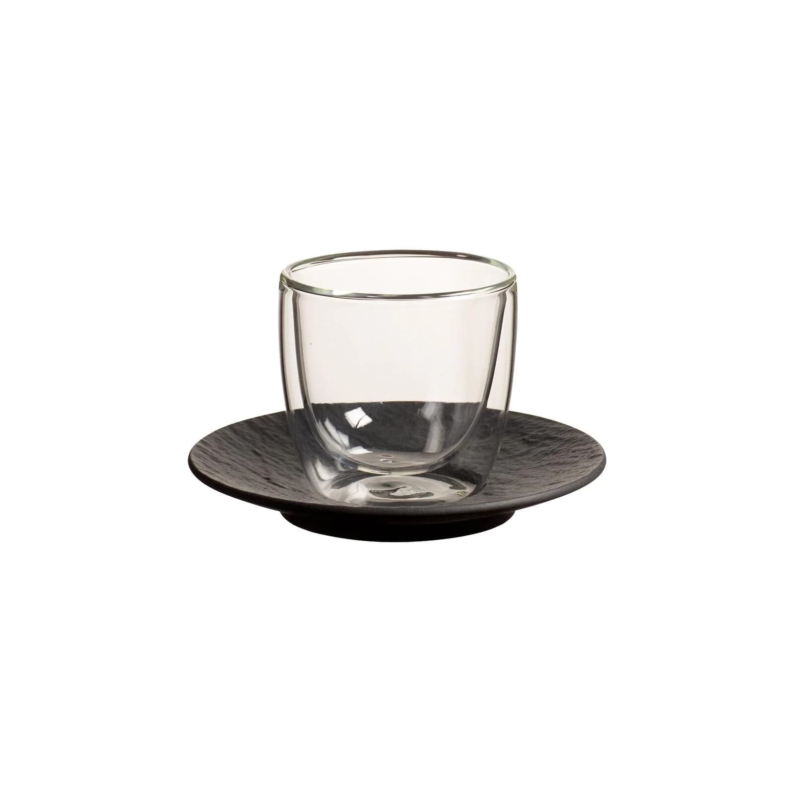 Villeroy & Boch Espressoglas mit Untertasse Manufacture Rock Glow 60 ml transparent
