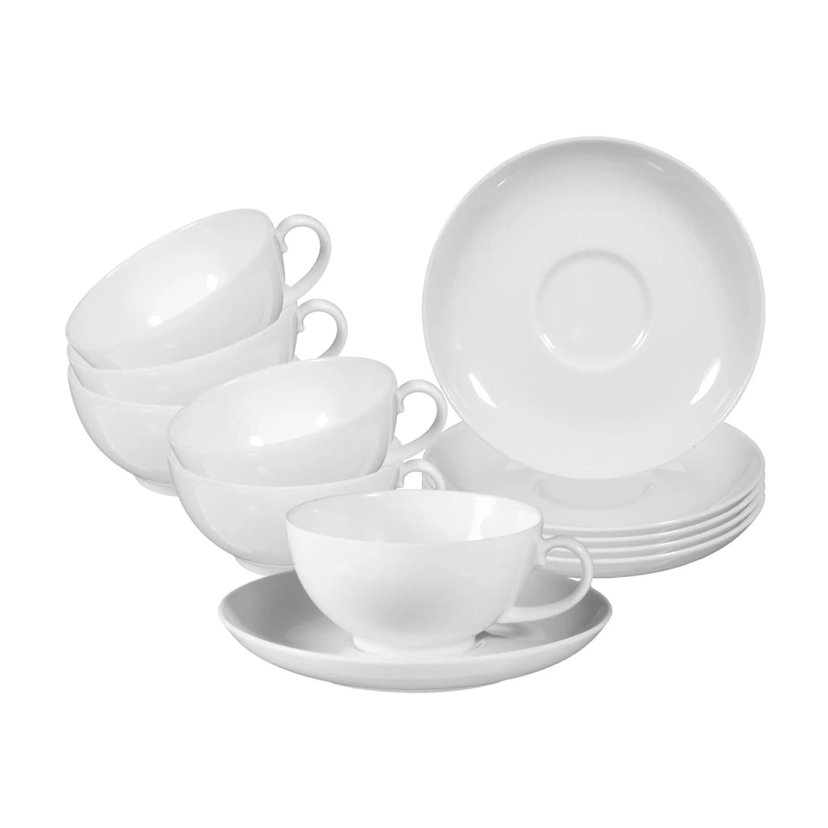 Seltmann Weiden Teetassen Set 12-tlg. Weiß Porzellan Rondo
