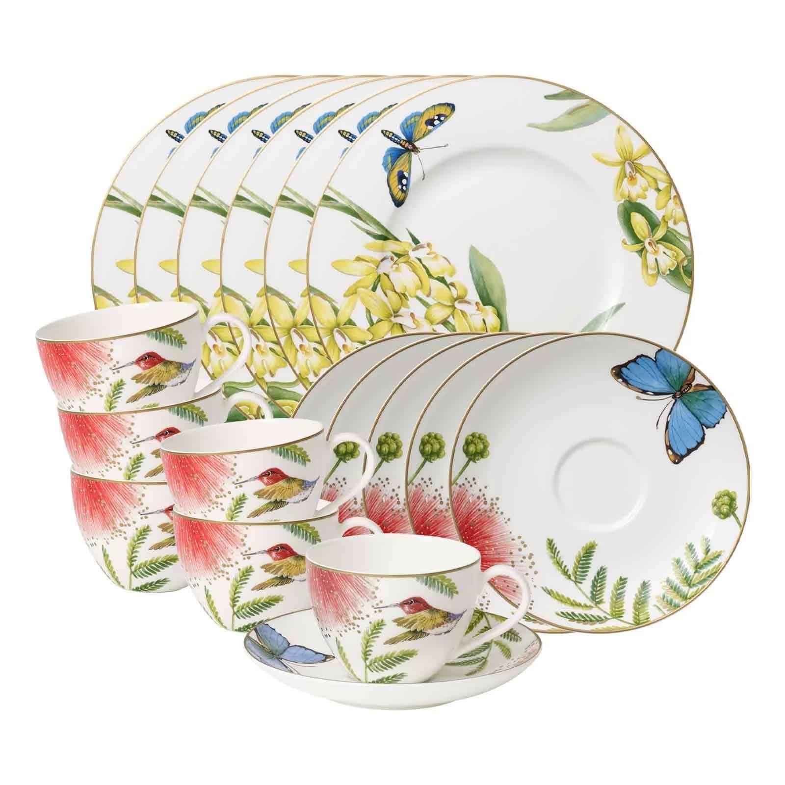 Villeroy & Boch Kaffeeservice Amazonia Anmut 18-teilig bunt Porzellan