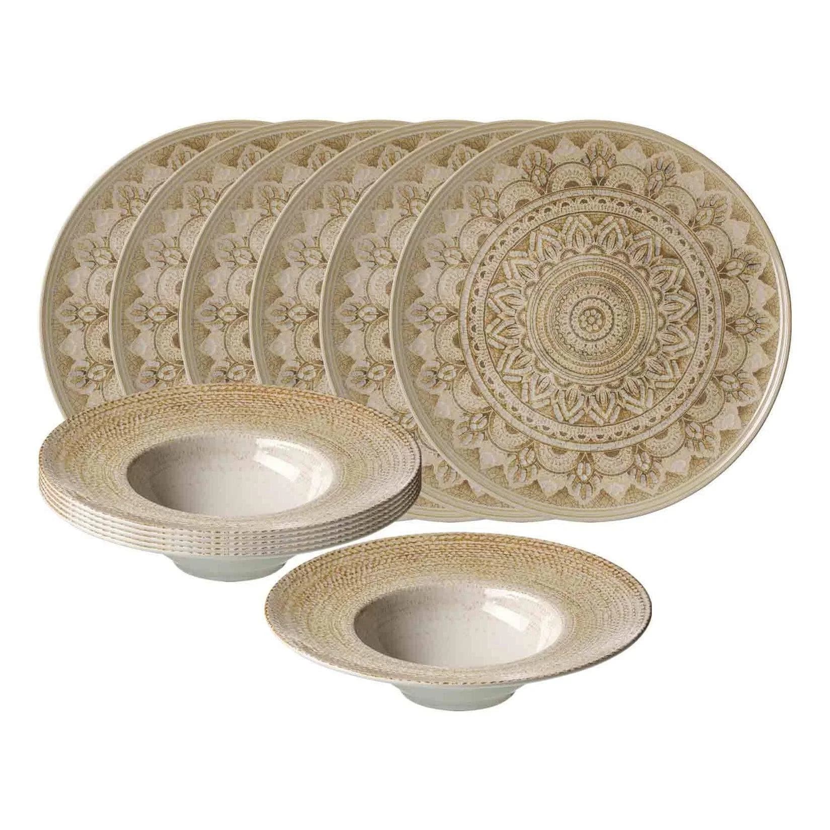 Ritzenhoff & Breker Gourmet-Set Rimini Mandala 12er Set Beige/Grau