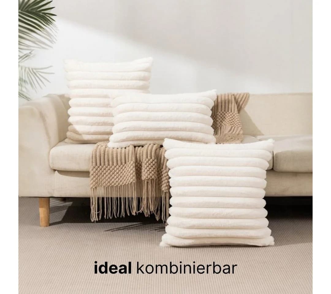 LIVINA HOME Kissenbezug Premium Kissenbezüge, Dekokissen Couchkissen Sofakissen, Kissenhülle, (2 Stück), Kuschelkissen Zierkissen, Kissen Bezug Set, Black Friday Sale - Bild 3