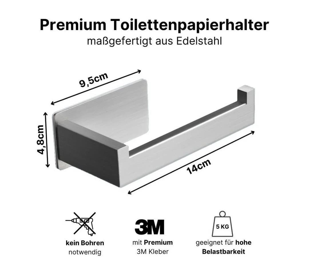 LIVINA HOME Toilettenpapierhalter Selbstklebend Edelstahl - Bild 3