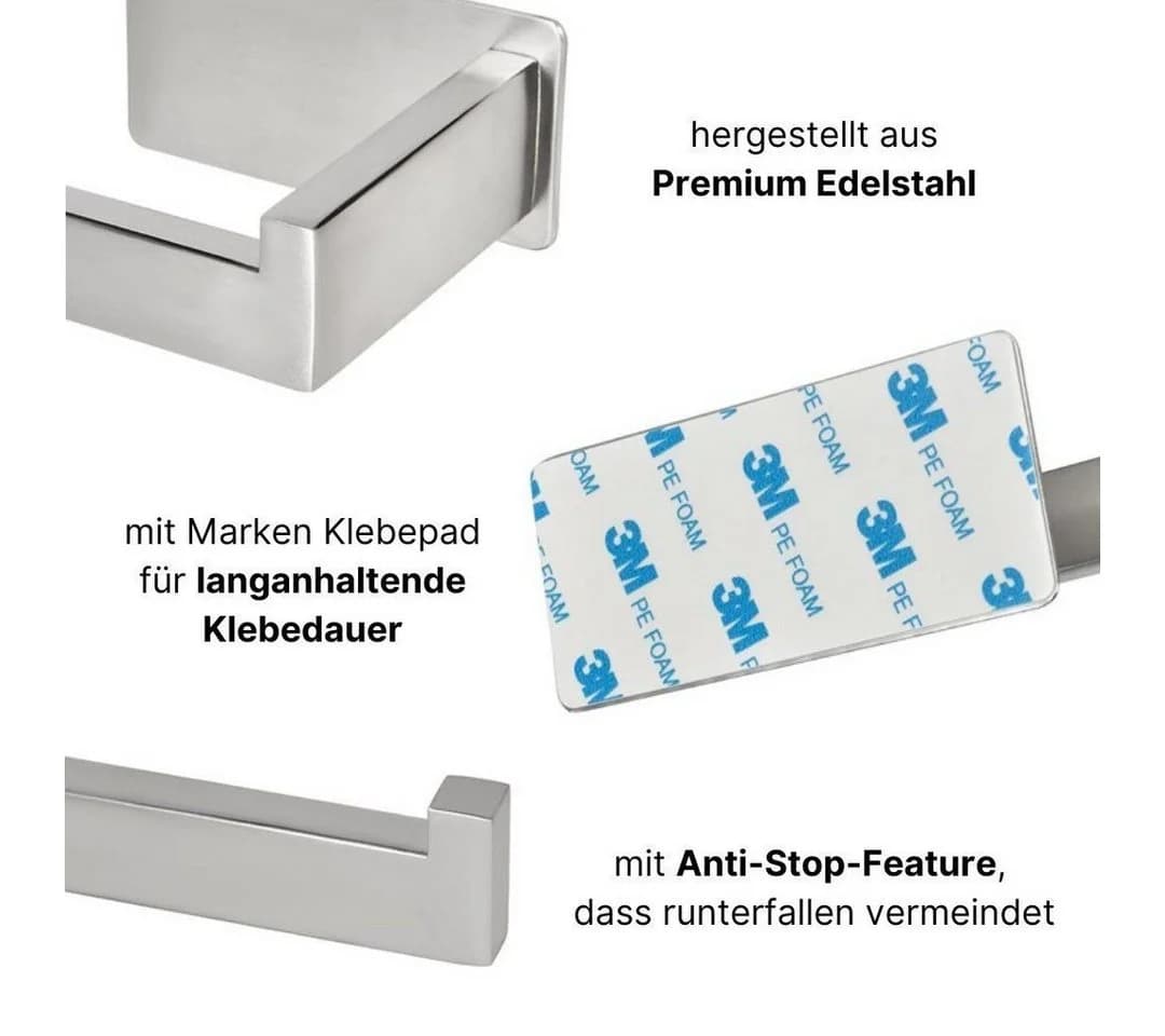 LIVINA HOME Toilettenpapierhalter Selbstklebend Edelstahl - Bild 4