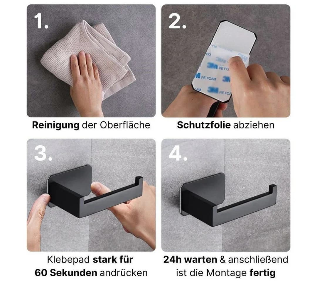 LIVINA HOME Toilettenpapierhalter Selbstklebend Edelstahl - Bild 5