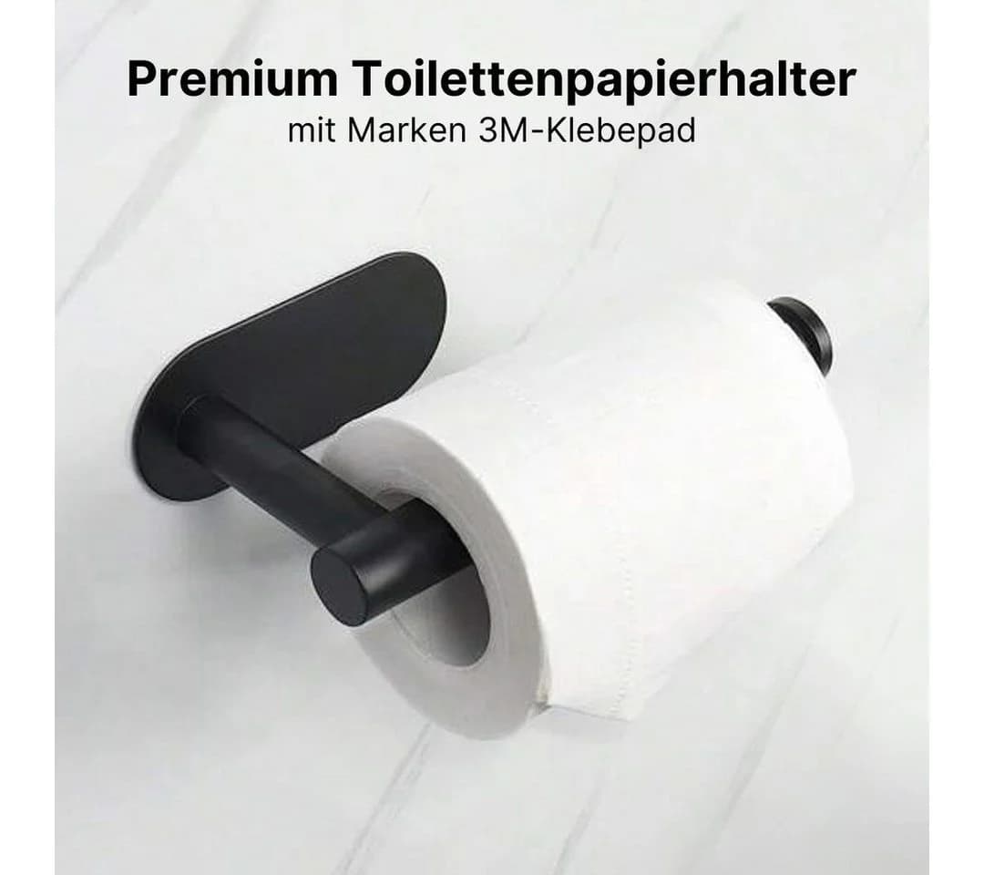 LIVINA HOME Toilettenpapierhalter Schwarz Selbstklebend Edelstahl - Bild 5