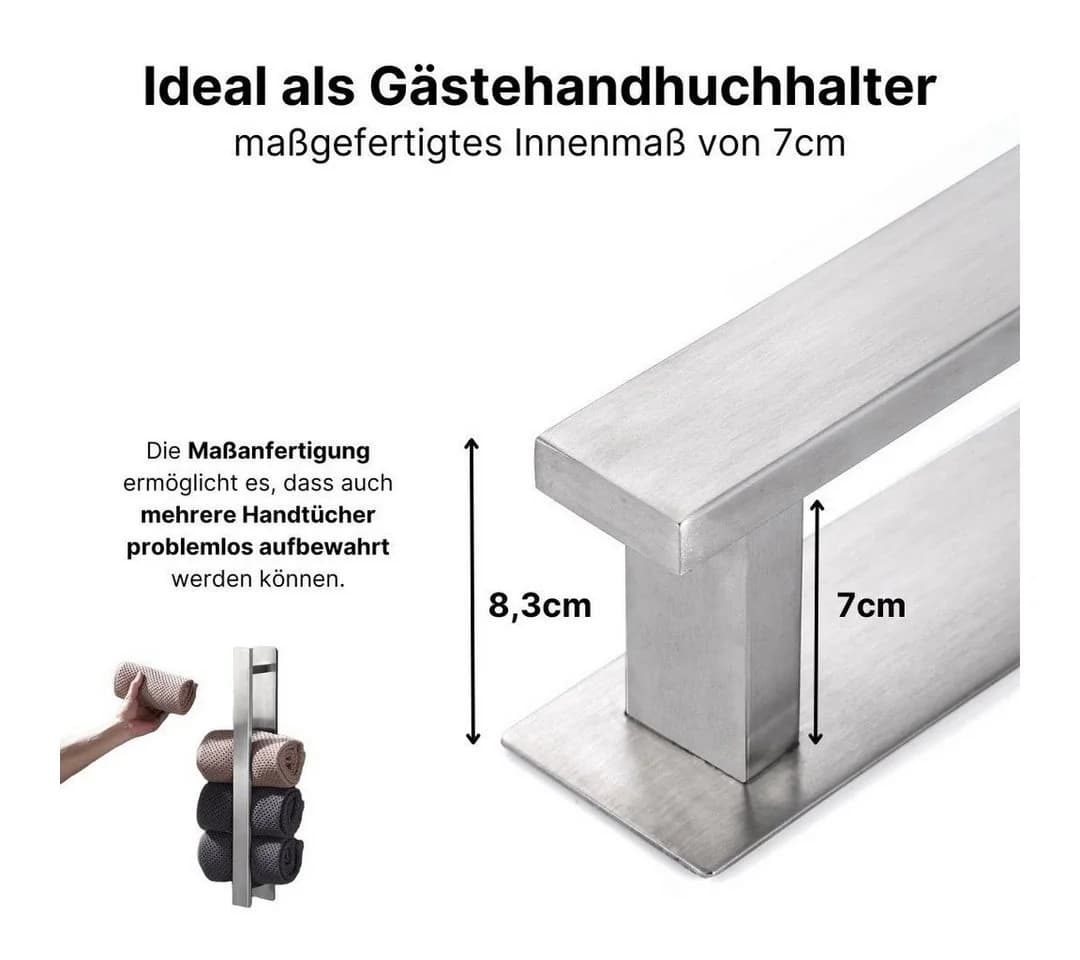 LIVINA HOME Handtuchhalter ohne Bohren 40cm Schwarz/Silber - Bild 5