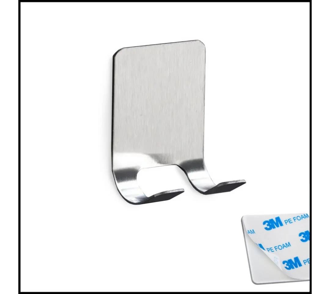 LIVINA HOME Wandhaken Edelstahl Selbstklebend Silber/Schwarz - Bild 2