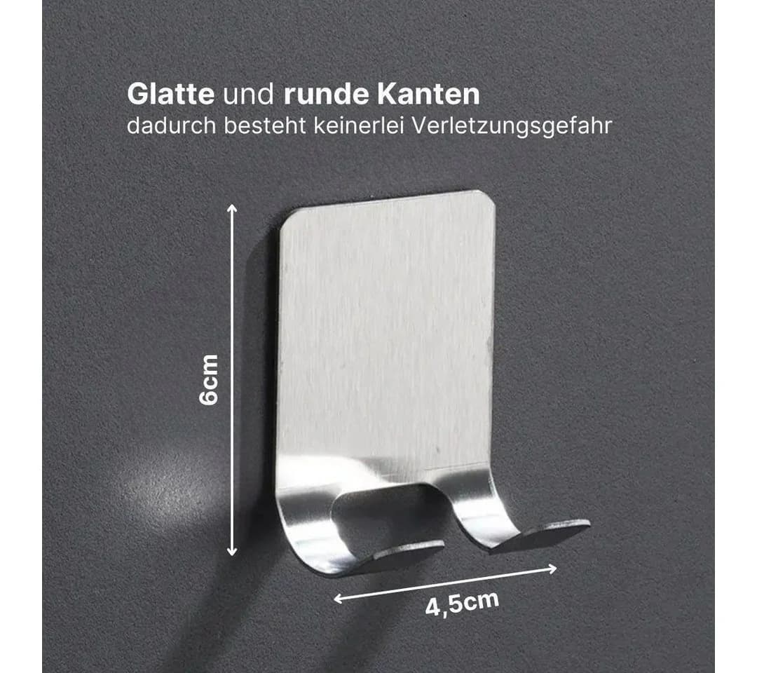 LIVINA HOME Wandhaken Edelstahl Selbstklebend Silber/Schwarz - Bild 5