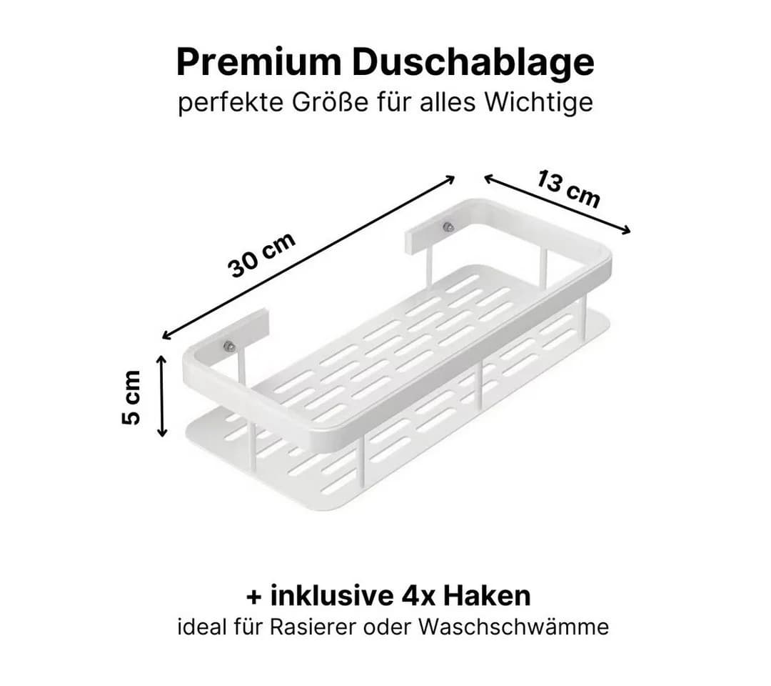 LIVINA HOME Duschablage ohne Bohren, Schwarz, 4 Haken - Bild 4