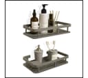 LIVINA HOME Duschablage ohne Bohren Schwarz mit 4 Haken Bild 2