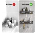 LIVINA HOME Duschablage ohne Bohren Schwarz mit 4 Haken Bild 5
