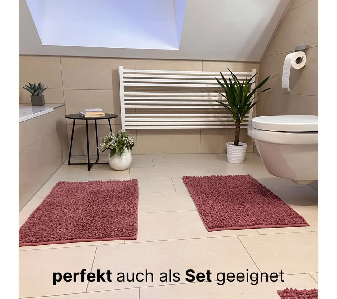 LIVINA HOME Badematte Rosa Chenille Rutschfest 50x80 cm - Bild 4