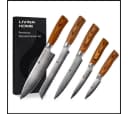 LIVINA HOME 6-tlg. Messer-Set Damaststahl Echtholzgriff Japanischer Art Bild 2
