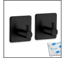LIVINA HOME Handtuchhaken selbstklebend Edelstahl Schwarz 2er-Set Bild 2