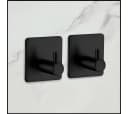 LIVINA HOME Handtuchhaken selbstklebend Edelstahl Schwarz 2er-Set Bild 3