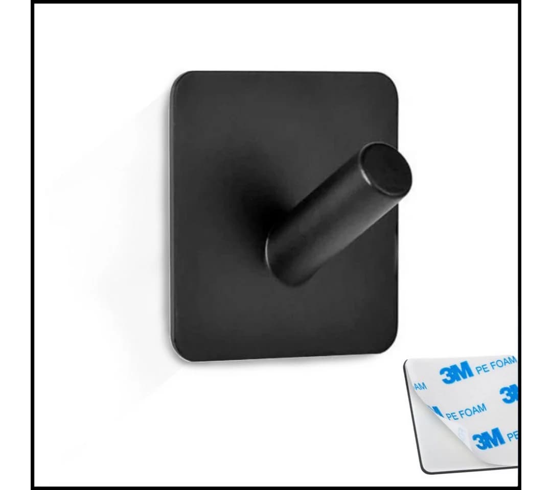 LIVINA HOME Handtuchhaken selbstklebend Edelstahl Schwarz/Silber - Bild 2